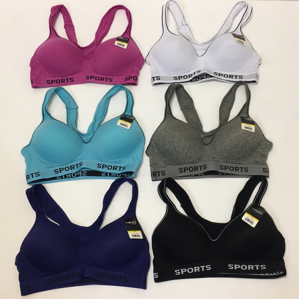 NWT Set of 6 Sports Bra Cotton Racer Back A B C D